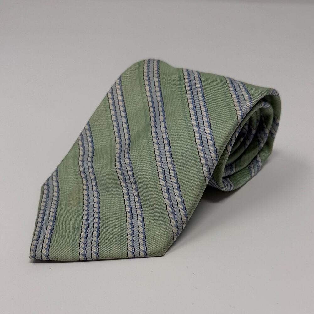 Vineyard Vines Men's 100% Silk Tie - Green/Blue/White